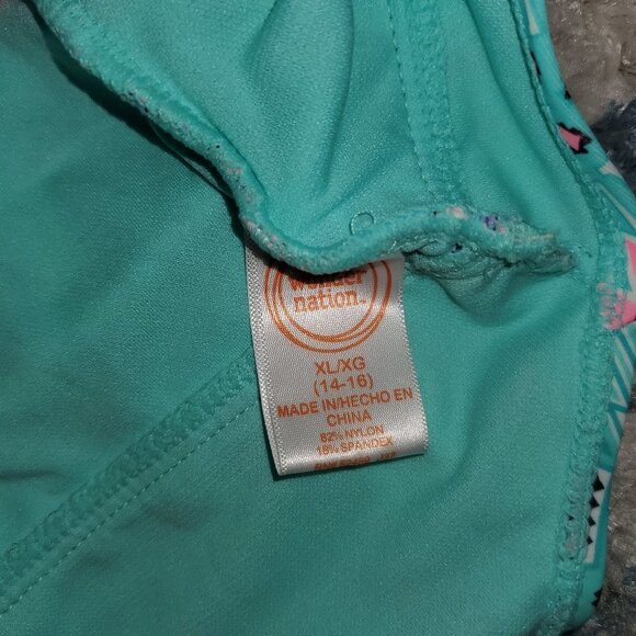 Wonder Nation Tropical Blue One Piece Swimsuit || XL NWOT - Picture 6 of 7